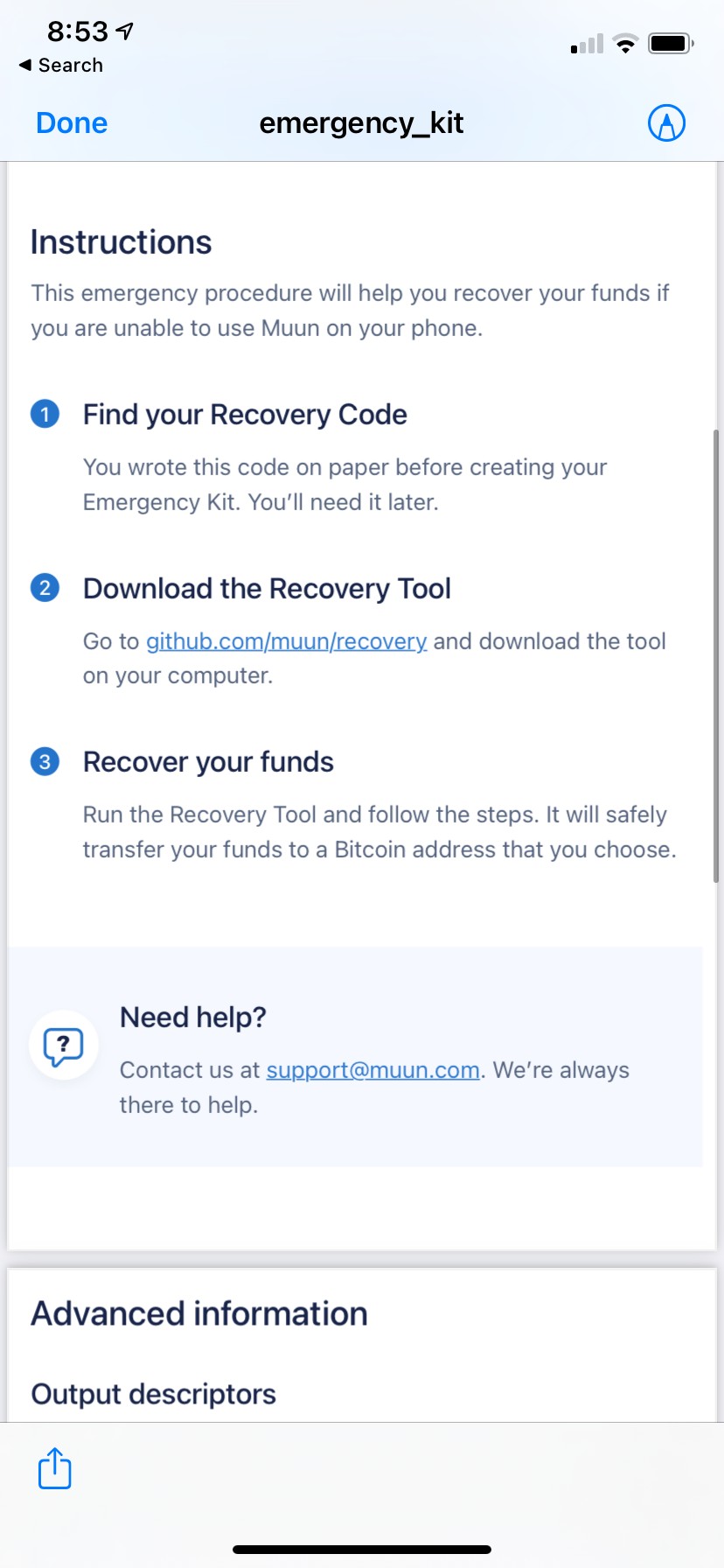 Emergency Kit PDF instructions and recovery steps