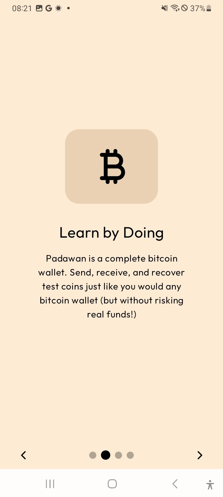 Learn by doing onboarding screen